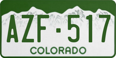 CO license plate AZF517