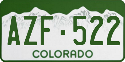 CO license plate AZF522