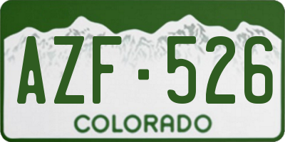 CO license plate AZF526