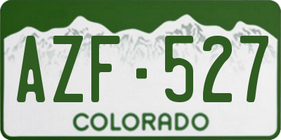CO license plate AZF527
