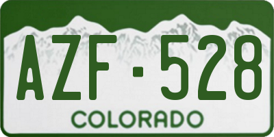 CO license plate AZF528