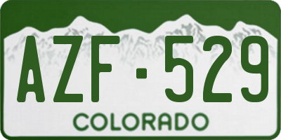 CO license plate AZF529