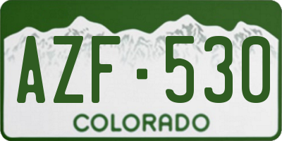 CO license plate AZF530