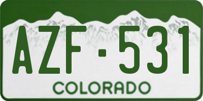 CO license plate AZF531