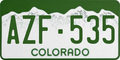 CO license plate AZF535