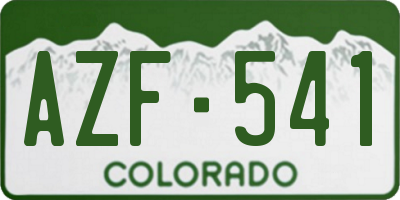 CO license plate AZF541