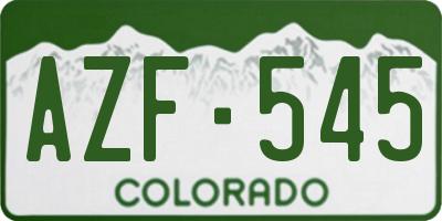 CO license plate AZF545