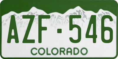 CO license plate AZF546