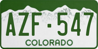 CO license plate AZF547