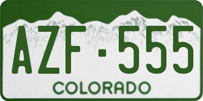 CO license plate AZF555