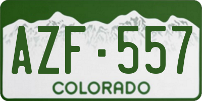 CO license plate AZF557