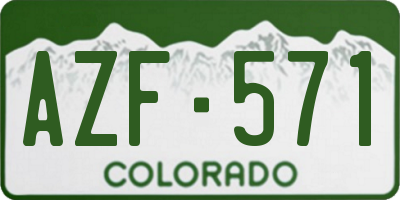 CO license plate AZF571