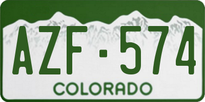 CO license plate AZF574