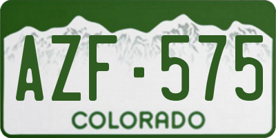 CO license plate AZF575
