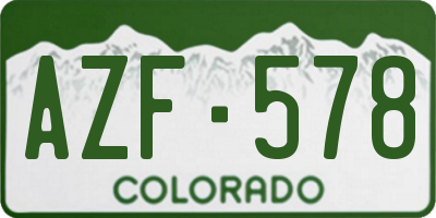 CO license plate AZF578