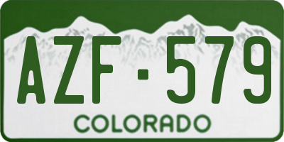 CO license plate AZF579