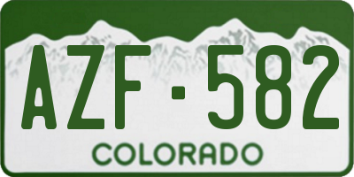 CO license plate AZF582