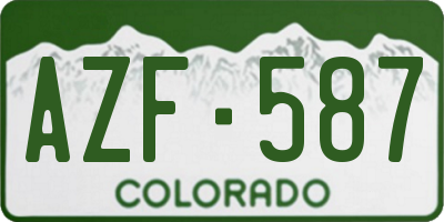 CO license plate AZF587