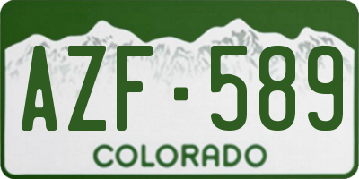 CO license plate AZF589