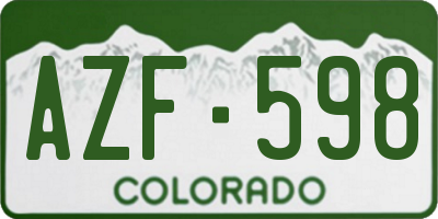 CO license plate AZF598