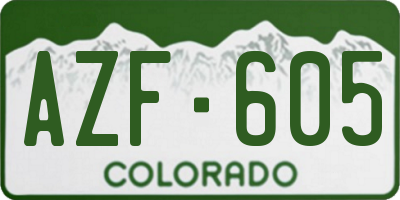 CO license plate AZF605