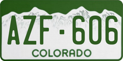 CO license plate AZF606