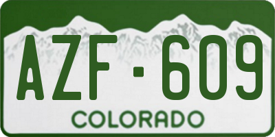 CO license plate AZF609