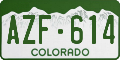 CO license plate AZF614