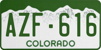 CO license plate AZF616
