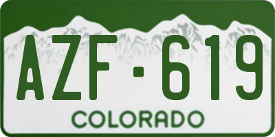 CO license plate AZF619