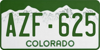 CO license plate AZF625