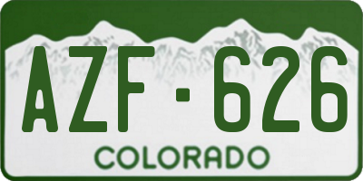 CO license plate AZF626