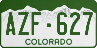 CO license plate AZF627