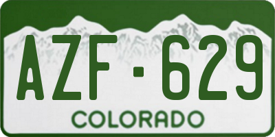 CO license plate AZF629