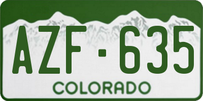 CO license plate AZF635