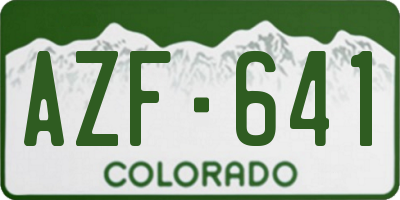CO license plate AZF641