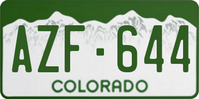 CO license plate AZF644