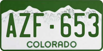CO license plate AZF653