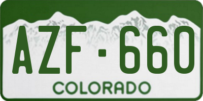 CO license plate AZF660