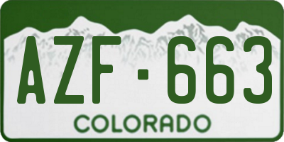 CO license plate AZF663