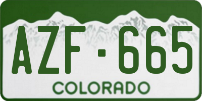 CO license plate AZF665