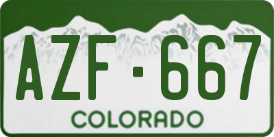 CO license plate AZF667