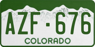 CO license plate AZF676