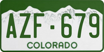 CO license plate AZF679