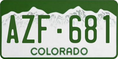 CO license plate AZF681