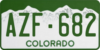 CO license plate AZF682