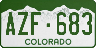 CO license plate AZF683