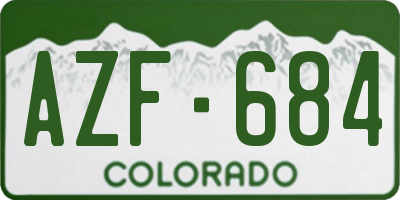 CO license plate AZF684
