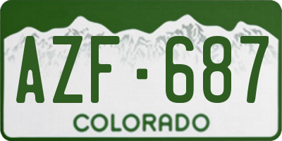 CO license plate AZF687