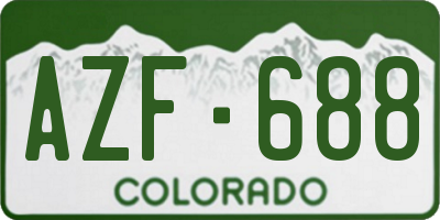 CO license plate AZF688